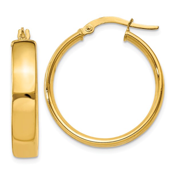 14k Yellow Gold 4mm Tube Hoop Earrings ランキング上位のプレゼント