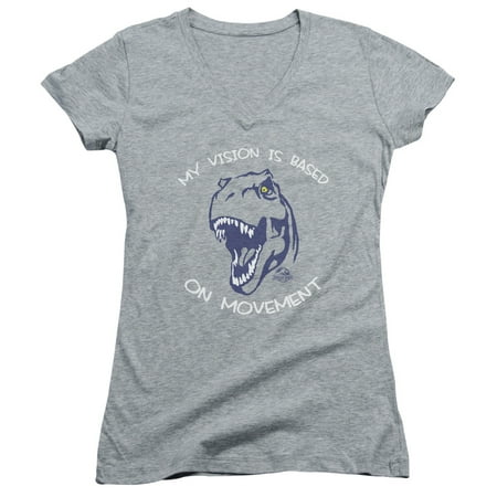 Jurassic Park My Vision Junior Women's T-Shirt V-Neck T-Shirt Athletic Heather