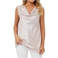 thumbnail image 2 of ALLLIST Trendy Tops for Women 2024 Pink Solid V-Neck Sleeveless Tank Tops Tank XXL, 2 of 9