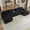 Black01, variant on BSHTI 127" Corduroy U Shape Sectional Sofa with Console, Cup Holders, USB Port, 2 Ottomans for Living Room(Black)