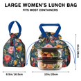 thumbnail image 5 of Pioneer Flower Drawstring Lunch Bag Women - Drawstring Lunch Bag Insulated for Work Office - Stain-Resistant Large Lunchbags for Women with Multi-Pockets, 5 of 6