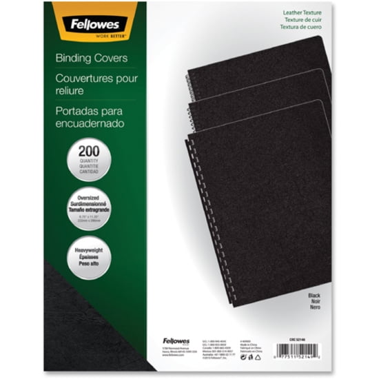 Fellowes Executive Presentation Binding System Covers 11-1/4 x 8-3/4 Black 200/Pack 52149