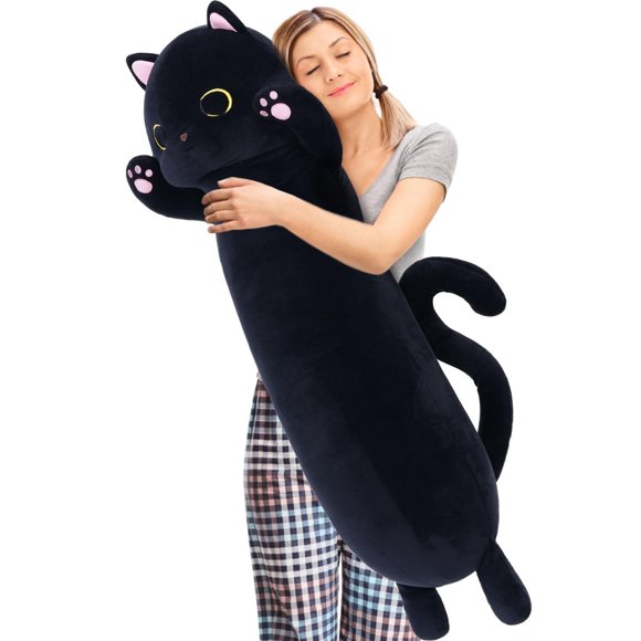 MaoGoLan Long Cat Pillow for Kids, 44'' Big Cat Stuffed Animal for Adults, Long Cat Body Pillow for Girl,Large Kitten Plush Throw Pillow Doll Big Plush Toys