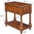 thumbnail image 2 of Narrow End Table with Drawer and Shelf, Solid Wood Sofa Side Table 2-Tier Skinny Table with Storage Slim Bedside Table for Small Spaces Living Room-Cherry Brown BBJ-004-DR, 2 of 15
