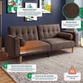 thumbnail image 2 of Sofá Cama Makora Merlak Chocolate Velvet 3 Posiciones con Soft Foam Reclinable, 2 of 10