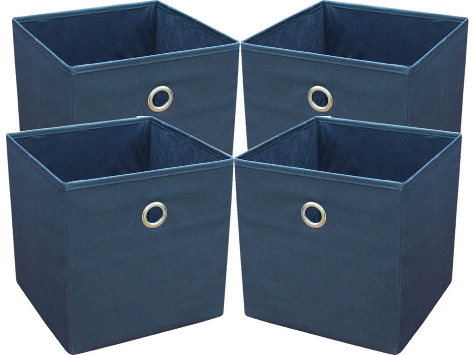 Mainstays Collapsible Fabric Cube Storage Bins (10.5" x 10.5"), Set of