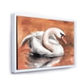 thumbnail image 3 of Designart 'Close Up Swan On The Water' Traditional Framed Canvas Wall Art Print, 3 of 5