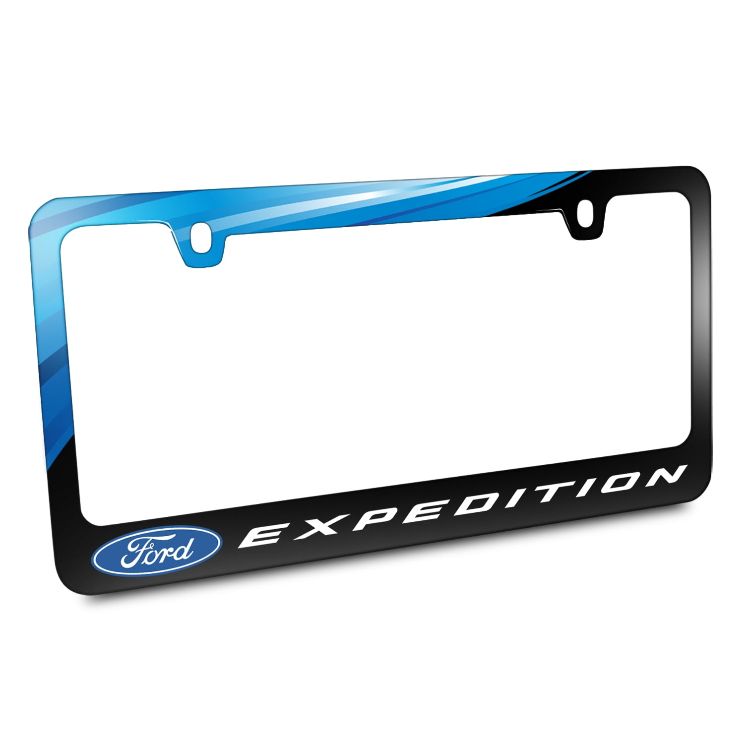 Ford Logo Expedition Black Metal License Plate Frame