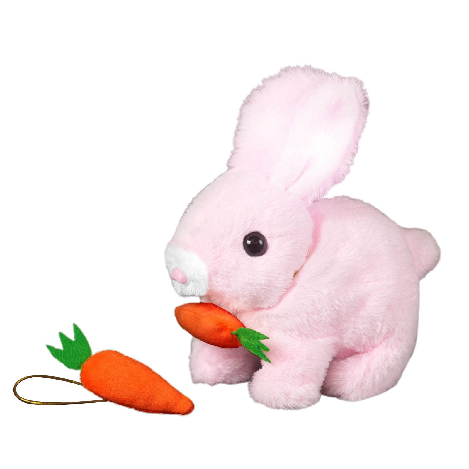 Realistic Rabbit Plush Toy Handmade Easter Bunny with Jumping Twitching Moving Ears, Lifelike Animal Stuffed Rabbit for Easter Basket Stuffers Spring Decor Home Decorations