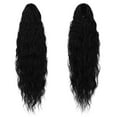 thumbnail image 2 of Extensión de cabello de cola de caballo trenzada larga con cordón, extensión de cabello sintético marrón oscuro rizado largo y ondulado, postizo con clip natural, trenza de cabello, 2 of 4