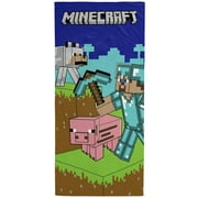 Minecraft Kids Bath Pool Beach Towel - Super Soft & Absorbent 100% Cotton Towel, Measures 28 x 58