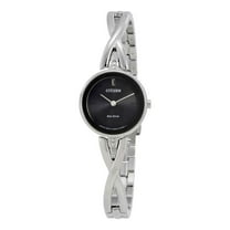 Citizen Eco-Drive Women's Silhouette Black Dial Crystal Watch EX1420-50E