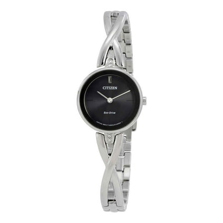 Citizen Eco-Drive Women's Silhouette Black Dial Crystal Watch EX1420-50E