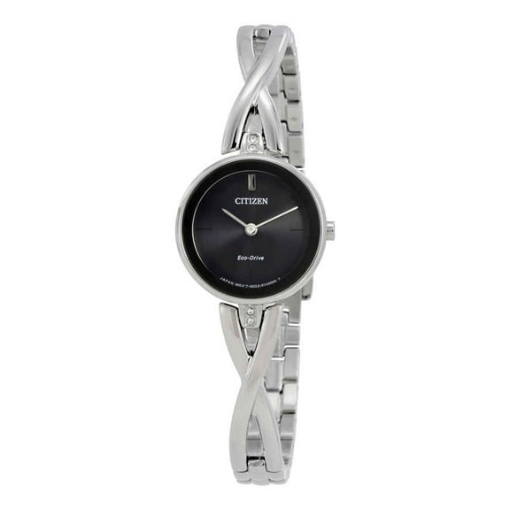 Citizen Eco-Drive Women's Silhouette Black Dial Crystal Watch EX1420-50E