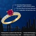 thumbnail image 2 of Gem Stone King 14K Yellow Gold Red Created Ruby and Lab Grown Diamond Engagement Ring for Women | 1.65 Cttw | Round 6MM | Gemstone July Birthstone | Size 6, 2 of 6