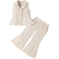 thumbnail image 4 of 2 Piece Sets for Girls Fashion Sleeveless Waistcoat and Flare Suit Pants Kids Clothes Girls Size 2-8, 4 of 7
