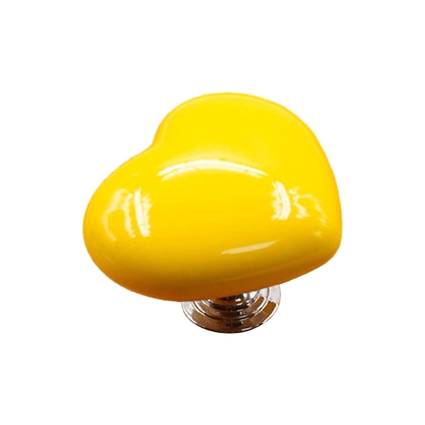 Botón de presión para inodoro BLESIY en forma de corazón amarillo