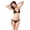 Black, variant on Summer Women Halter Bandage Bikini Set Two-piece Solid Color Swimsuit Swimwear