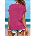 thumbnail image 2 of PRETTYGARDEN Womens Spring Tops Summer Shirts Crochet Cap Sleeve Sweater Pullover Cute Crew Neck Beach Cover Ups, 2 of 8