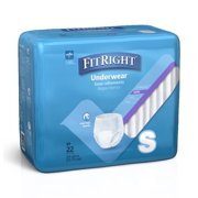 FitRight Incontinence Underwear for Men and Women, Adult Diapers, Super Absorbent, Small, 20in to 28in, 22 Count