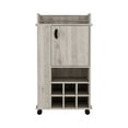 thumbnail image 2 of 6 Built-in Wine Rack Bar Cart Cabinet - Grey Modern For With Cabinet, Positions And Transportable , Living Space, 2 of 4