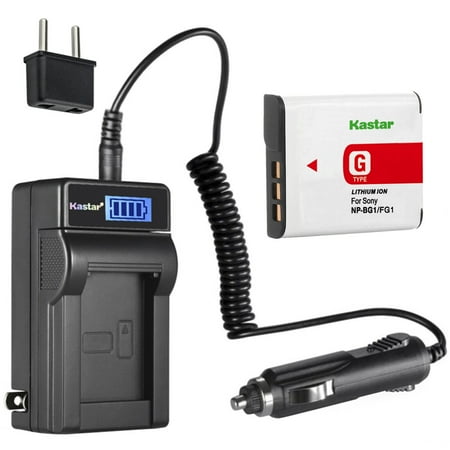 Kastar 1-Pack NP-BG1 NP-FG1 Battery and LCD AC Charger Compatible with Sony Cyber-shot DSC-H3  Cyber-shot DSC-H7  Cyber-shot DSC-H9  Cyber-shot DSC-H10  Cyber-shot DSC-H20  Cyber-shot DSC-H50 Cameras