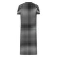 thumbnail image 4 of Women Zip Front Nightgown Short Sleeve Plaid Sleep Dress Soft Cotton Loungewear Long Housecoat with Pockets, 4 of 6