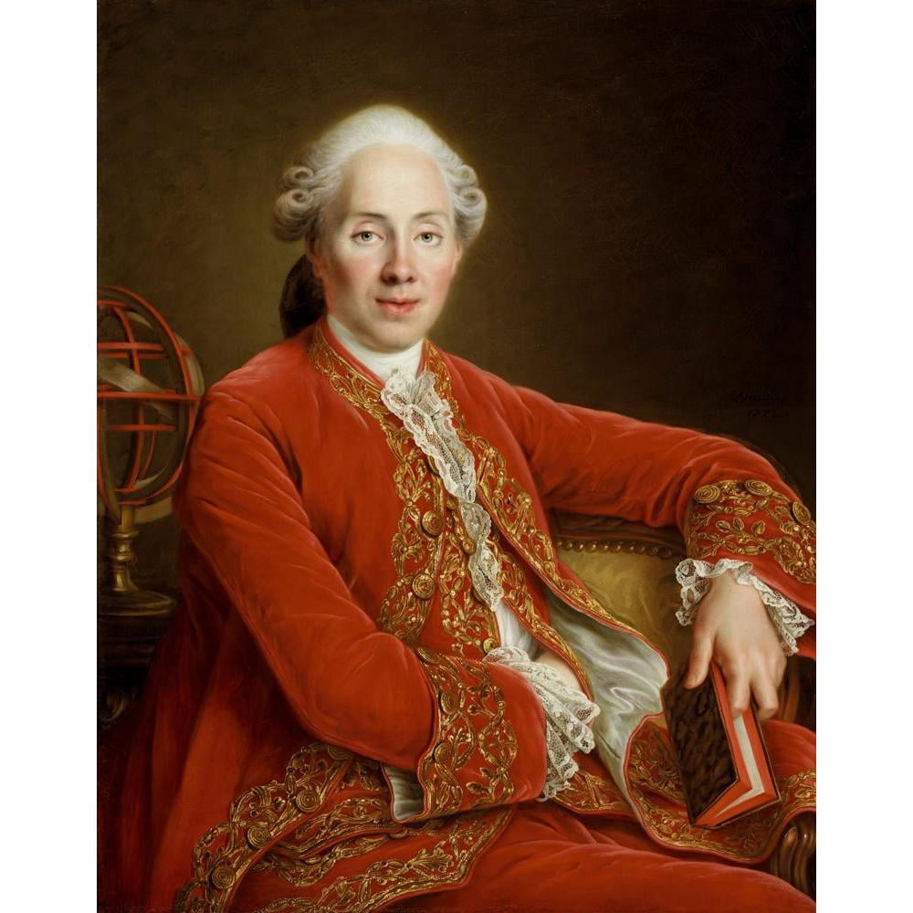 François-Hubert Drouais 20x24 Black Modern Framed Museum Art Print Titled - Mr. Denis-Paul Le Pot De La Fontaine (1772)