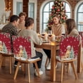 thumbnail image 5 of Christmas Dog Chair Covers Set of 6 Winter Snowflake Christmas Tree Poinsettia Red Chair Back Covers Stretch Removable Washable Slipcovers Protector for Dining Room Kitchen Party Decor, 5 of 5