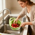 thumbnail image 4 of TIELUTT Colander for Kitchen Bowl Strainer for Kitchen Colander Pasta Tendedero Plegable De Pa Dish Pans for Kitchen Dish Drying Rack Mat Dry Dish Rack Large Rv Ladder Clothes Drying Rack, 4 of 4