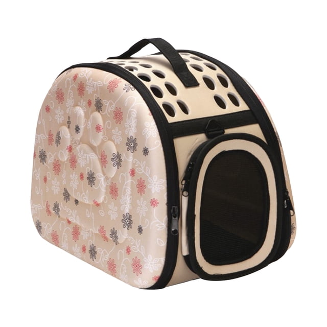 Transportín plegable para perros y gatos con asa, cremallera, ventana transparente Eccomum Dorado