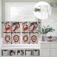 thumbnail image 2 of Vintage Rudder Lobster Crab Seafaring Curtain Tier and Valance Set 3 Piece, Retro Wood Texture 3-inch Rod Pocket Window Tier Curtains Valance for Kitchen Living Room, 2 of 9