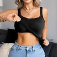 thumbnail image 2 of Sillenn Tank Tops with Built In Bra Boat Neck Tank Tops Tank Tops with Built In Bra Sleeveless Slim Fit Tops Summer Cami Shirt Wide Strap Camisole Shelf Bra Tank Tops Boat Neck Tank Tops Black M, 2 of 9