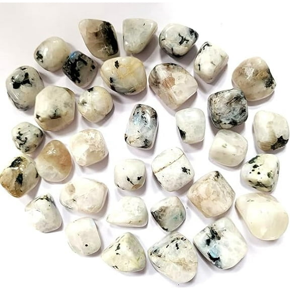 Jet International White Moonstone Tumbled Stone, 100 Grams Approx. 0.75" to 1"