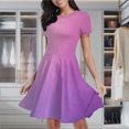 thumbnail image 2 of Abstract Purple Pink Gradient Women's Classic Swing Skater Dress Casual Work Party Cocktail Dresses, 2 of 6