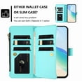 thumbnail image 2 of PU Leather Magnetic Snap Flip Zipper Strap Wallet Phone Case Fit for 15 Pro, 2 of 5