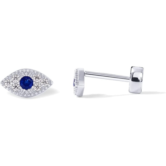 14K Gold Plated Solid 925 Sterling Silver Post Flat Back Stud Earrings for Women | Cartilage Helix Piercing | Cubic Zirconia Earrings