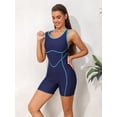 thumbnail image 4 of Charmo Womens Color Blocked One Piecec Swimsuits Boyleg Unitard Swimwear with Pockets, 4 of 7