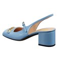 thumbnail image 3 of FSJ Women Stylish Block Chunky Mid Heels Slingback Pumps Square Closed Toe Slip On Metal Chain Office Dressy Shoes Size 10 Sky Blue, 3 of 4