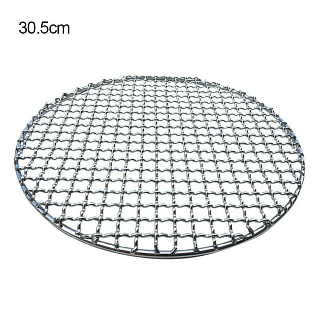MYG Grille Ronde 12 Pouces en Acier Inoxydable pour Barbecue, Grille Multi-Usage, pour Grils, Charbon, Électriques, Ovens, Aliments Grillés, 1 PCS
