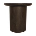 thumbnail image 4 of Pemberly Row 24" Solid Mango Wood Round End Table in Dark Brown Finish, 4 of 7
