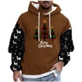 thumbnail image 2 of Sudadera con capucha para hombre, estilo casual, con cuello redondo, estampado, manga larga, blusa de poliéster, 2 of 5