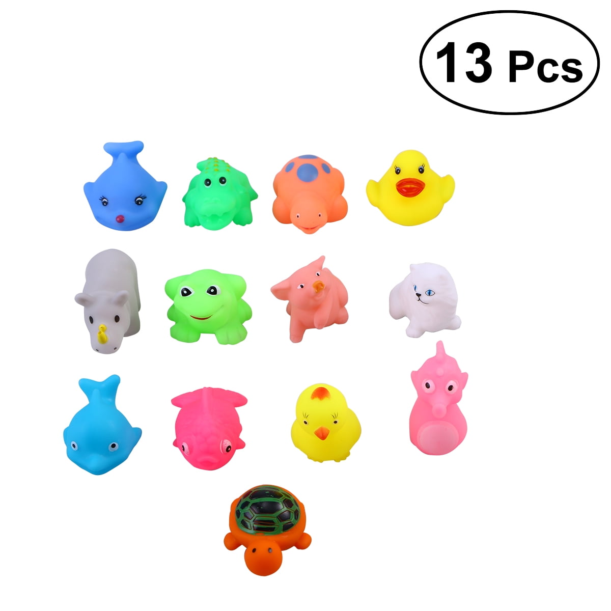 NUOLUX 13pcs Baby Kids Bath Time Fun Sea Animals Bathtub Toys Floating
