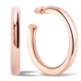 thumbnail image 5 of Gold Plated Chunky 5mm-6mm Thick 20mm-50mm Diameter Open Hoop Earrings for Women, 5 of 10