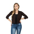thumbnail image 5 of G-Style USA Women's 3/4 Sleeve Open Front Cropped Cardigan Sweater (S-XL), 5 of 7