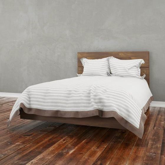 Nexera Nocce Platform Bed And Plank Headboard Truffle