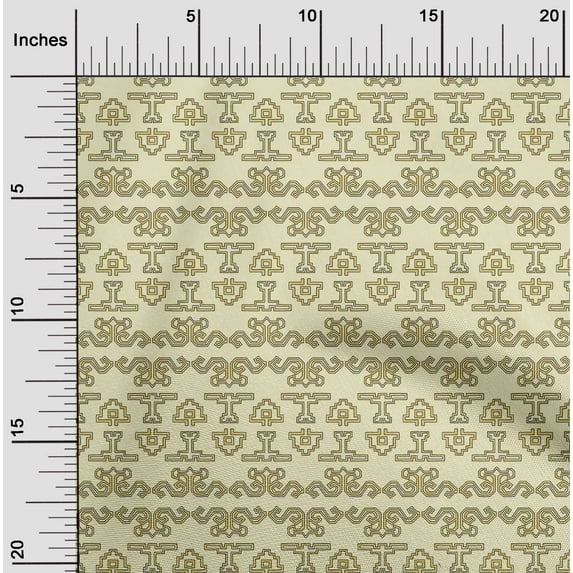 oneOone Organic Cotton Voile Fabric Geometric Block Printed Fabric 1 Yard 42 Inch Wide