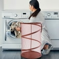 thumbnail image 2 of Leodye 1PCS Foldable Mesh Laundry Basket - Wide Opening with Side Pockets, Breathable & Space-saving -14.17*22.8IN, 2 of 8