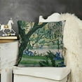 thumbnail image 2 of SHANXI Chinoiserie Pillow Covers , Asian Scenic Blue and Kelly Green Throw Pillows Farmhouse Chinoiserie Outdoor Decorative Pillowcase Linen Cushion Cover for Home Sofa Bedroom 22x22in, 2 of 5