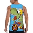 thumbnail image 3 of Haiem Dinosaur Riding a Motorcycle Men Workout Tank Top Gym Bodybuilding Sleeveless Muscle T Shirts Athletic Tank Breathable Workout Shirt-X-Large, 3 of 9